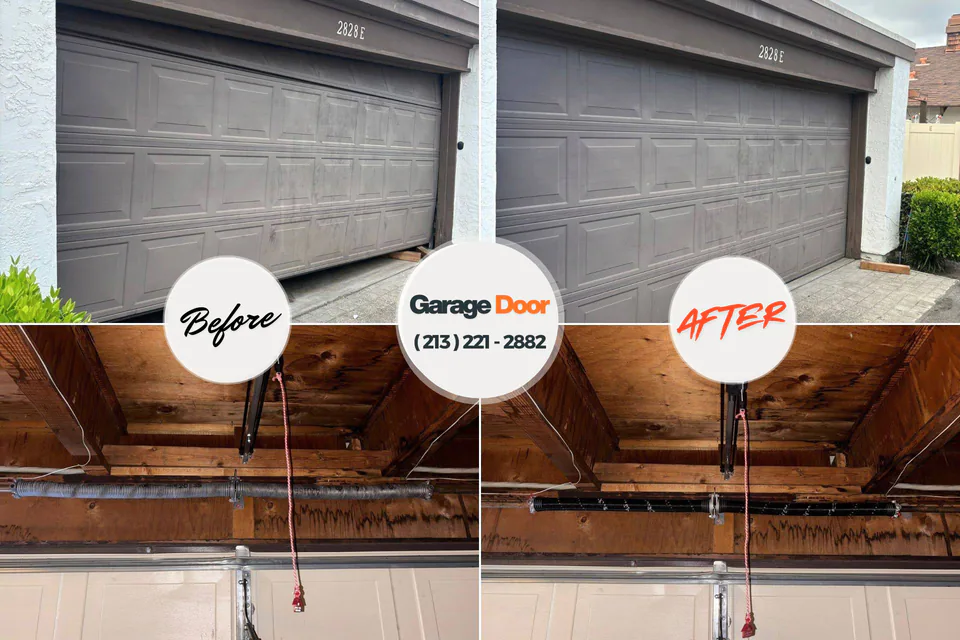 Before and after: garage door repair Lewisburg, PA